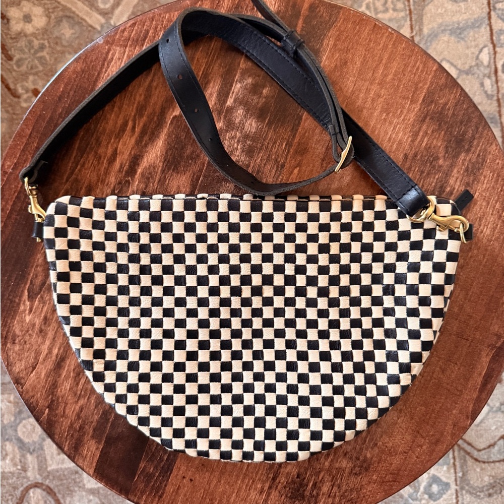 CLARE V Grand Fanny • Black/Cream Woven Checker ♥️ - Picture 4 of 6